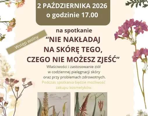 Spotkanie o ziołach w pielęgnacji skóry w bibliotece w Rajczy