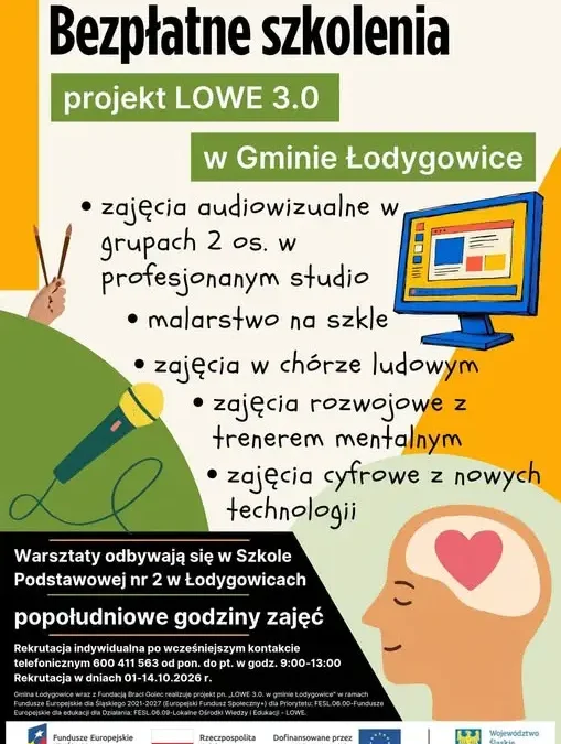LOWE 3.0 w gminie Łodygowice: trwa rekrutacja uzupełniająca na bezpłatne szkolenia i warsztaty