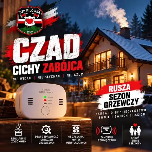 Czad – cichy zabójca. Strażacy z OSP Milówka apelują o czujki przed sezonem grzewczym