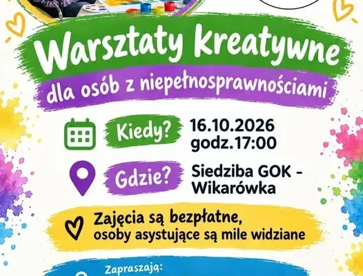 Warsztaty kreatywne dla osób z niepełnosprawnościami w Lipowej