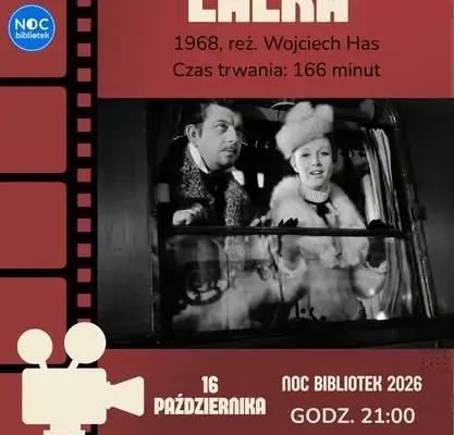Noc Bibliotek 2026 w Lipowej: wieczór filmowy z Mamą Mu i „Lalką” Hasa