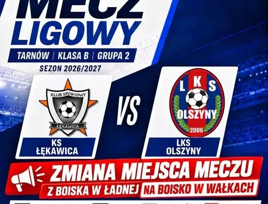 Zmiana miejsca meczu 8. kolejki — spotkanie odbędzie się w Wałkach