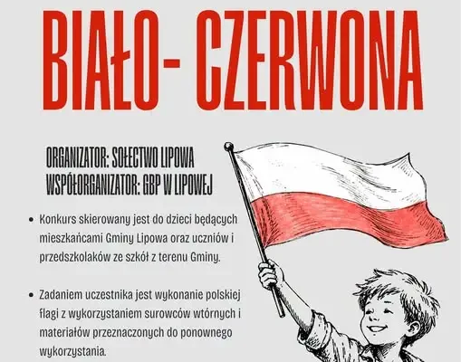 Konkurs plastyczny „Moja biało-czerwona” w Lipowej – wykonaj flagę z surowców wtórnych