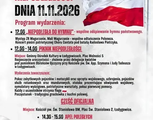 Gmina Łodygowice zaprasza na obchody 108. rocznicy odzyskania niepodległości