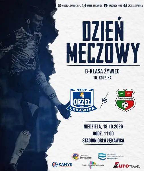 Orzeł Łękawica podejmuje Pewel Ślemieńską w 10. kolejce B-klasy