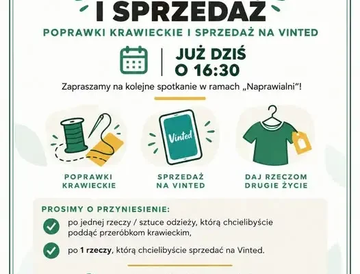 Naprawialnia w Radziechowach: poprawki krawieckie i sprzedaż na Vinted