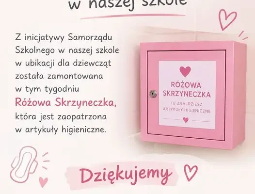 Różowa Skrzyneczka w Szkole Podstawowej w Radziechowach – inicjatywa Samorządu Uczniowskiego