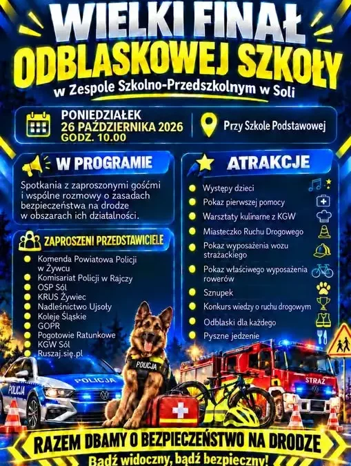 Wielki Finał „Odblaskowej Szkoły” w Soli – bezpieczeństwo na drodze i nie tylko
