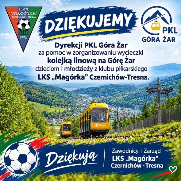 Młodzi piłkarze z LKS Magórka Czernichów-Tresna na Górze Żar