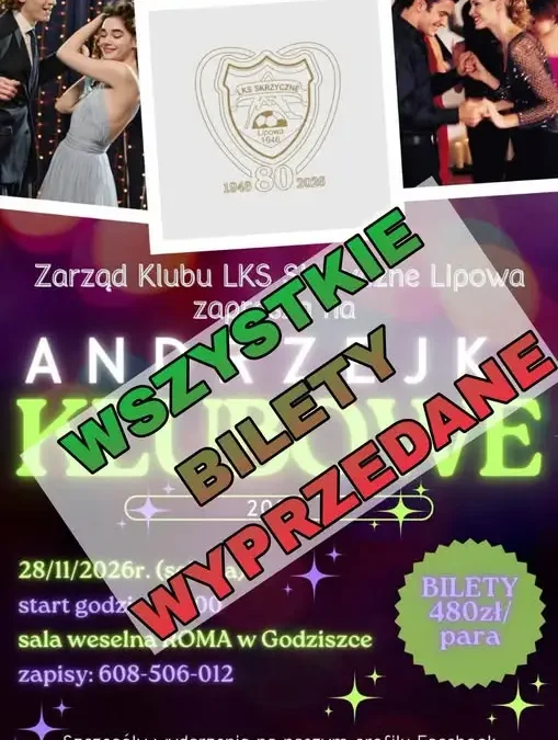 Andrzejki LKS Skrzyczne Lipowa wyprzedane – komplet biletów