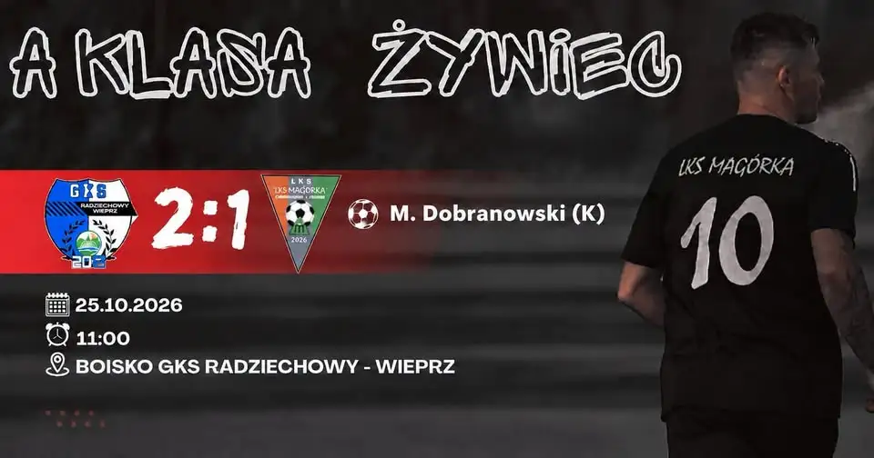 LKS Magórka Czernichów-Tresna przegrywa z GKS Radziechowy-Wieprz II 1:2