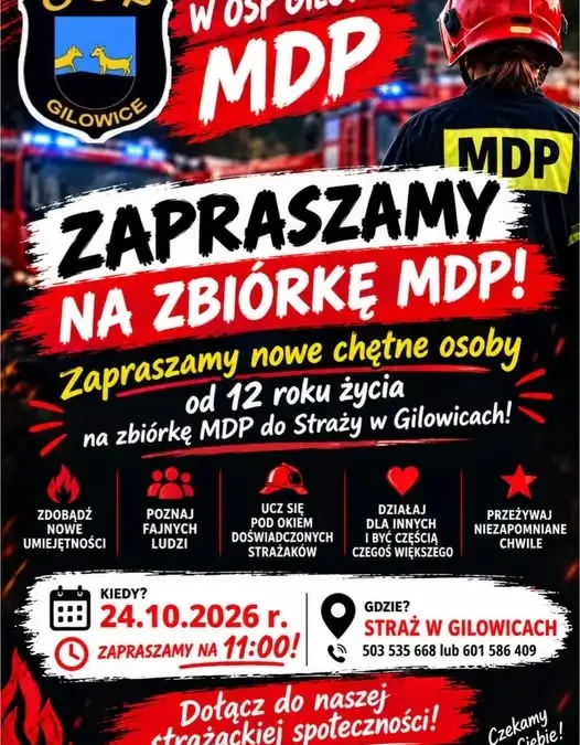 MDP Gilowice zaprasza na zbiórkę 24 października