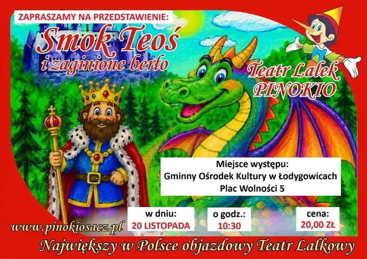 Smok Teoś i zaginione berło – bajkowe przedstawienie w GOK Łodygowice