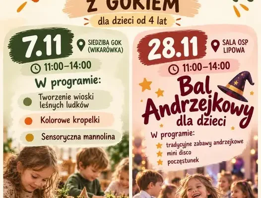 Gminny Ośrodek Kultury w Lipowej zaprasza na listopadowe Sobótki: kreatywne warsztaty i bal andrzejkowy